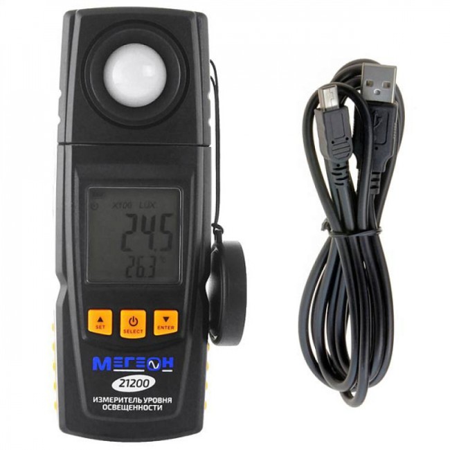 Цифровой измеритель освещенности (Люксметр) МЕГЕОН 21200