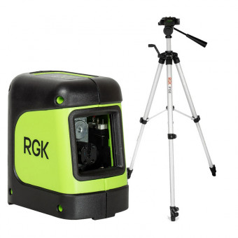 Комплект: лазерный уровень RGK ML-11G + штатив RGK F130 Комплект: лазерный уровень RGK ML-11G + штатив RGK F130