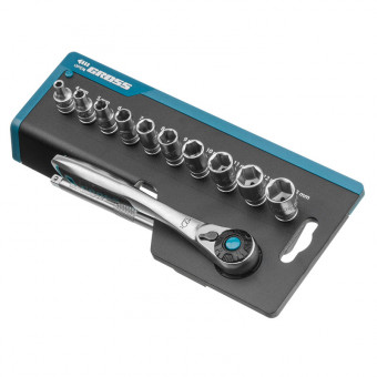 Набор торцевых головок 1/4", CrV 12 предметов Gross