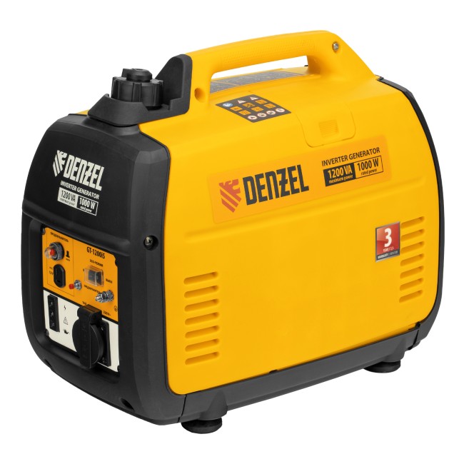 Генератор инверторный GT-1200iS, 1.2 кВт, 230 В, бак 2.4 л, закрытый корпус, ручной старт Denzel Генератор инверторный GT-1200iS, 1.2 кВт, 230 В, бак 2.4 л, закрытый корпус, ручной старт Denzel