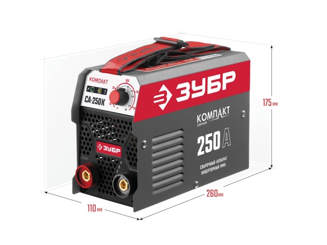 Сварочный аппарат инверторный КОМПАКТ СА-250К ЗУБР ММА Сварочный аппарат инверторный КОМПАКТ СА-250К ЗУБР ММА