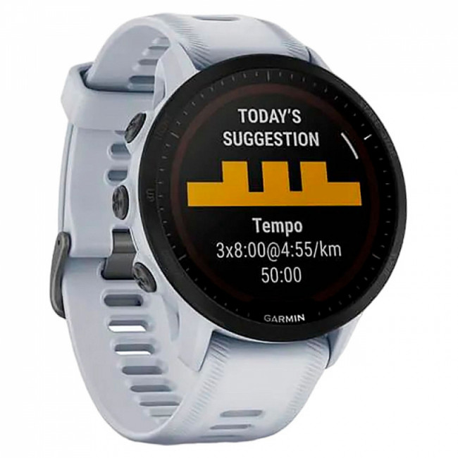Часы Garmin Forerunner 955 Solar с белым ремешком