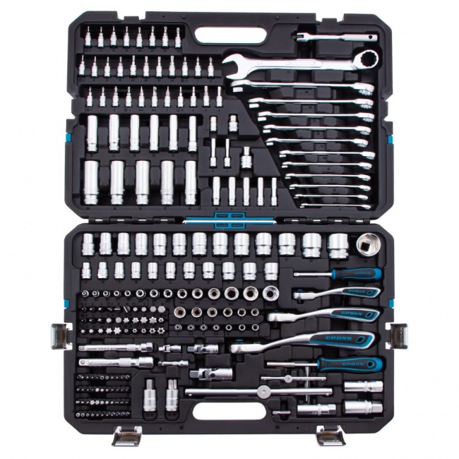 Набор инструментов 1/2", 3/8", 1/4" CrV 216 предметов Gross