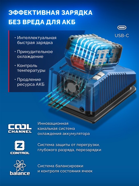 Аккумулятор ЗУБР ПРОФЕССИОНАЛ Power PRO, 20 В, 4.0 А·ч (BP-P-20-4)
