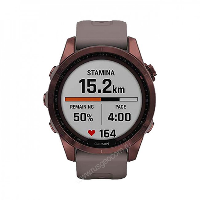 Часы Garmin Fenix 7S Sapphire Solar титановый темно-бронзовый с сланцево-серым силиконовым ремешком Часы Garmin Fenix 7S Sapphire Solar титановый темно-бронзовый с сланцево-серым силиконовым ремешком