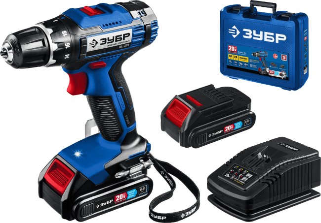 Дрель-шуруповерт DL-201-22 ЗУБР 2 АКБ