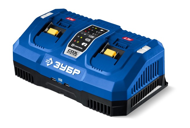 Зарядное устройство для LMS АКБ, TC-20-2 ЗУБР Turbo CHARGE, 20 В, 2 порта, 2 х 9 А
