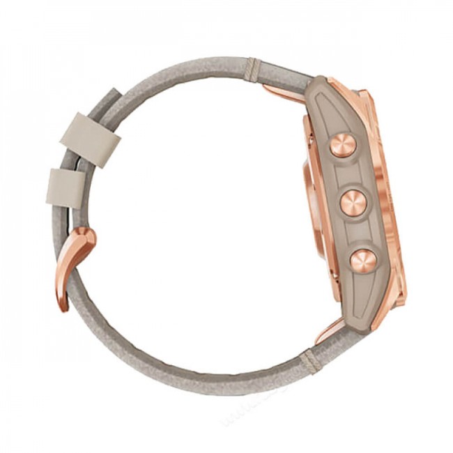 Часы Garmin Fenix 7S Sapphire Solar титановый цвета розовое золото с песчаным кожаным ремешком Часы Garmin Fenix 7S Sapphire Solar титановый цвета розовое золото с песчаным кожаным ремешком