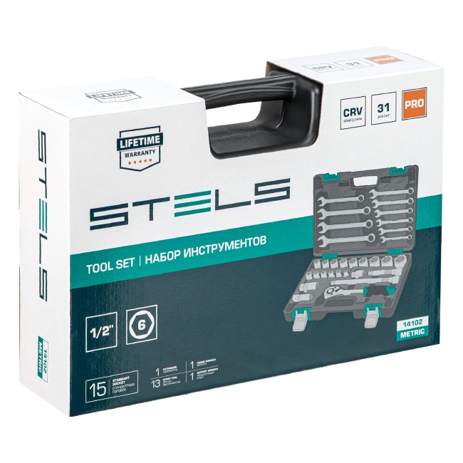 Набор инструментов, 1/2", CrV 31 предмет Stels